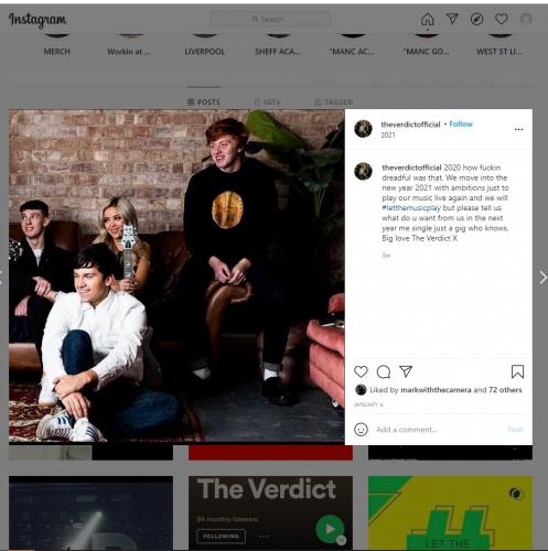 The Verdict photoshoot on their Instagram page