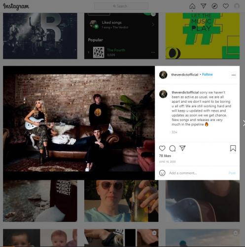 The Verdict photoshoot on their Instagram page