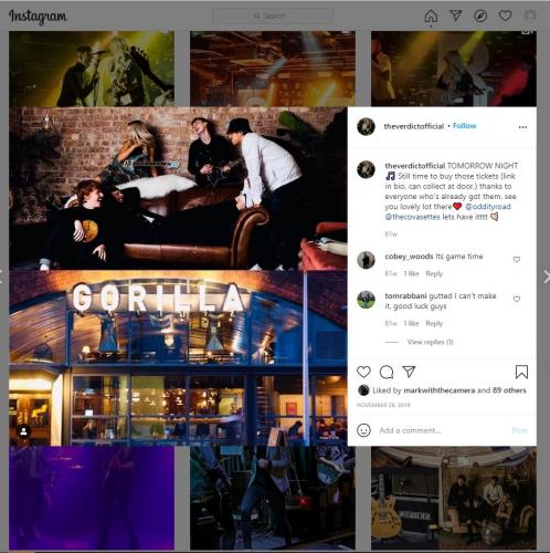 Photoshoot with The Verdict posted on their official Instagram page