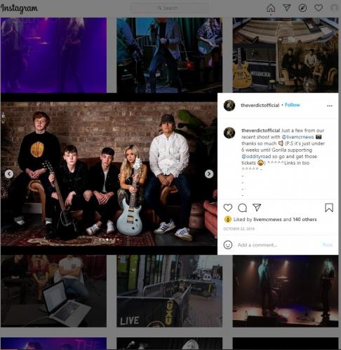 Photoshoot with The Verdict posted on their official Instagram page
