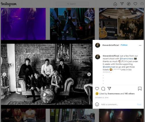 Photoshoot with The Verdict posted on their official Instagram page