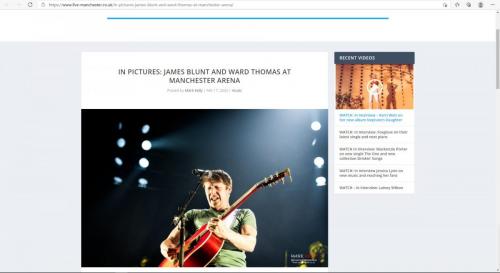 Images of James Blunt's Manchester Arena gig used by Live-Manchester