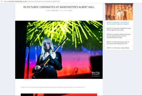 Chromatics live at the Albert Hall featured on Live-Manchester