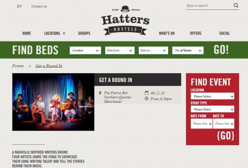 Get A Round In - featured on Hatters events page
