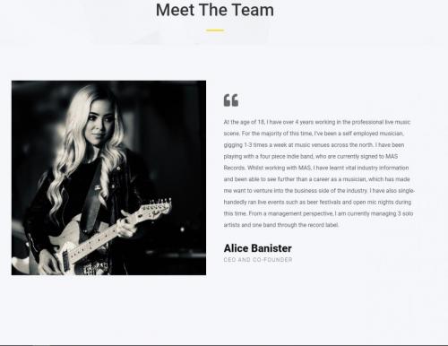 Alice Banister on Hope Valley Records website
